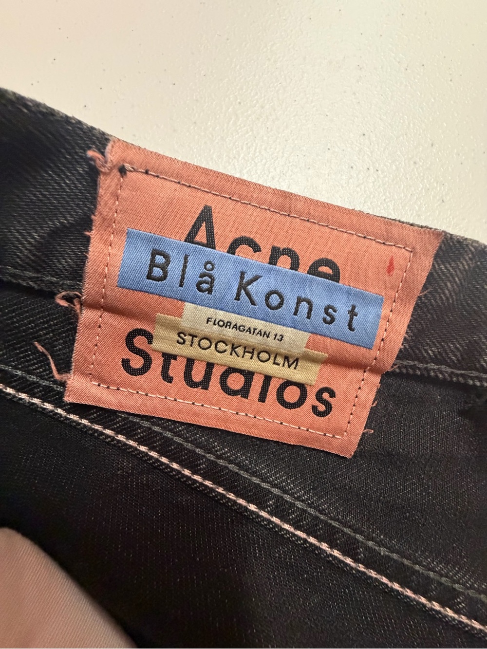 Acne Studios Blå Konst 1996 Used Black Metal Jeans Made in Italy Distressed
B343